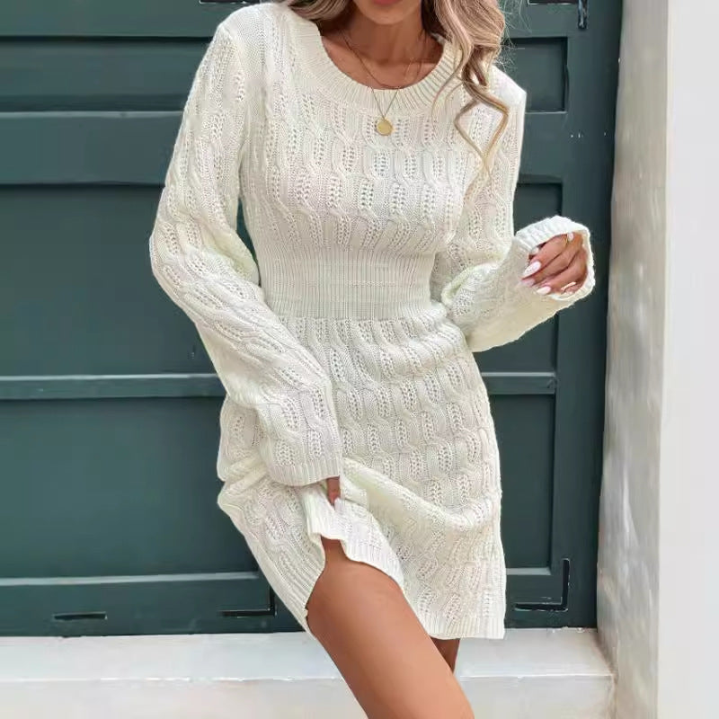 Women's Cozy Cable Knit Sweater Dress - Nocini