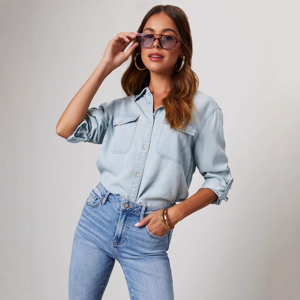 Relaxed Fit Classic Blue Jeans Shirt