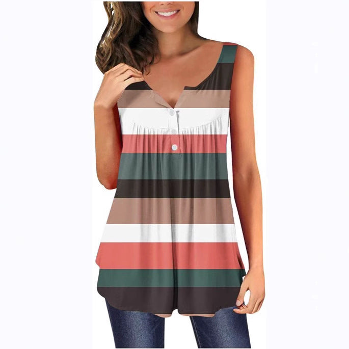 Comfy Striped Summer Tunic Top for Women - Nocini