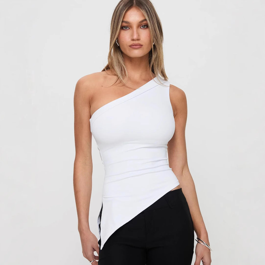 Women's Slim Fit Asymmetrical Stretch Top