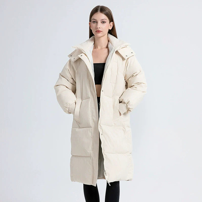 Warm Quilted Parka Coat for Women - Oversized Hooded Jacket