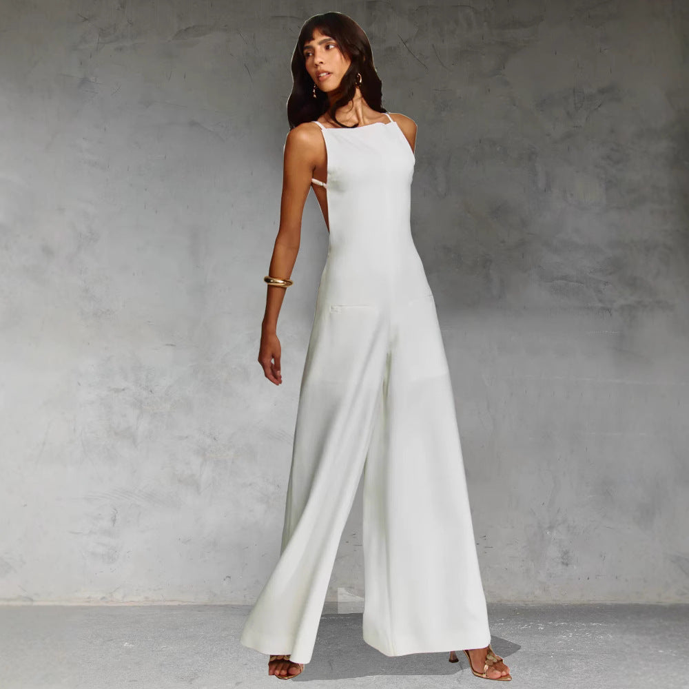 Loose Fit Women's Jumpsuit with Wide Legs and Soft Fabric