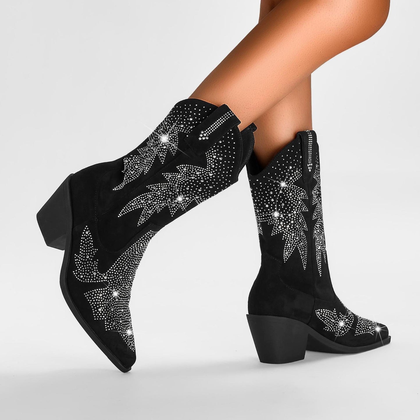 Fashionable Womens Cowboy Boots with Sparkle Details