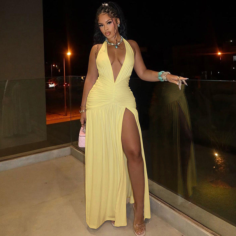 Sexy Halter Neck Long Evening Gown for Women