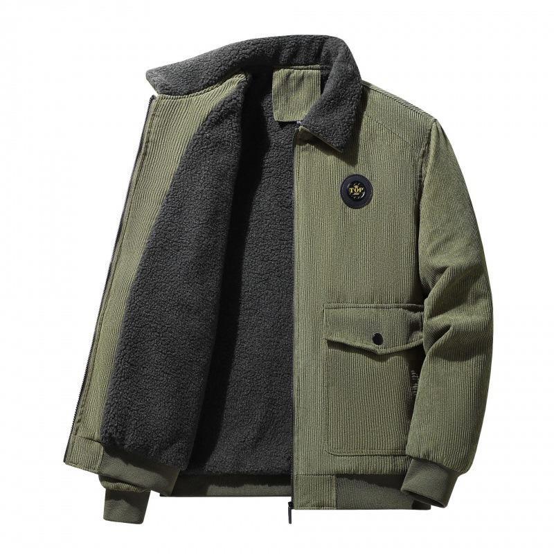 Relaxed Fit Corduroy Mens Jacket with Button Front