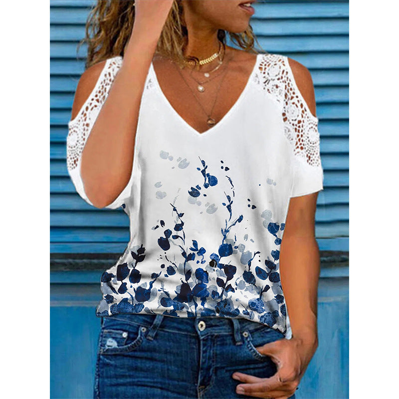 Loose Fit Women's Floral Lace Top - Nocini