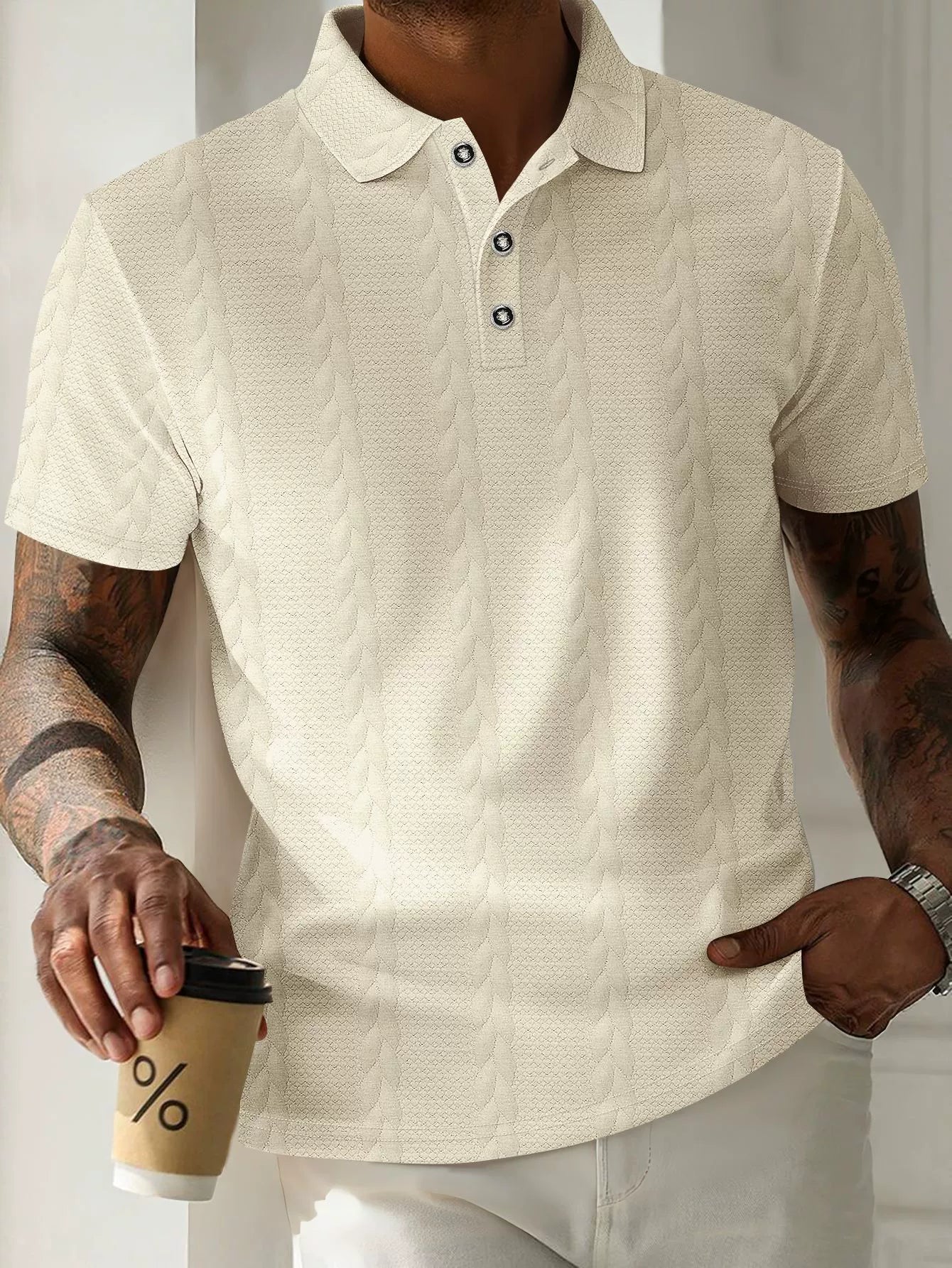 Simple Short Sleeve Polo Shirt for Men