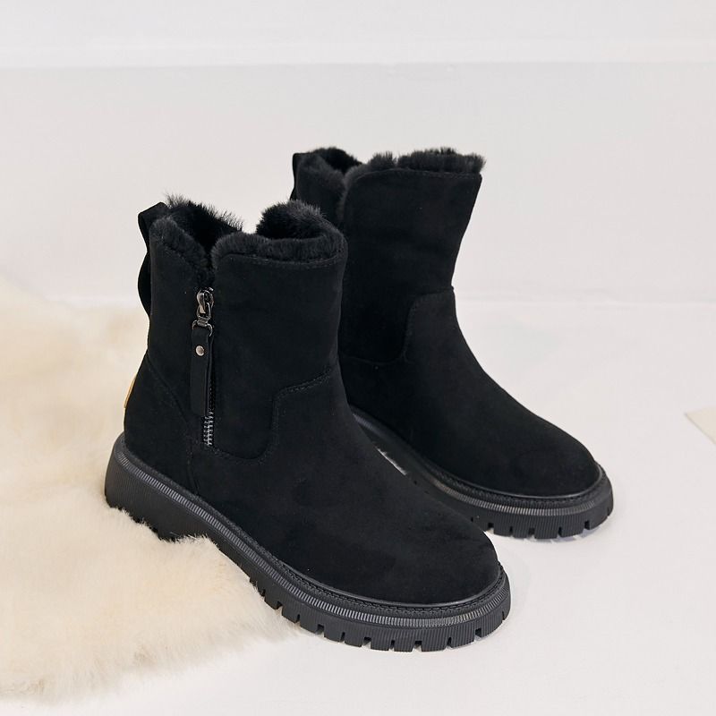 Ladies Suede Slip On Ankle Boots