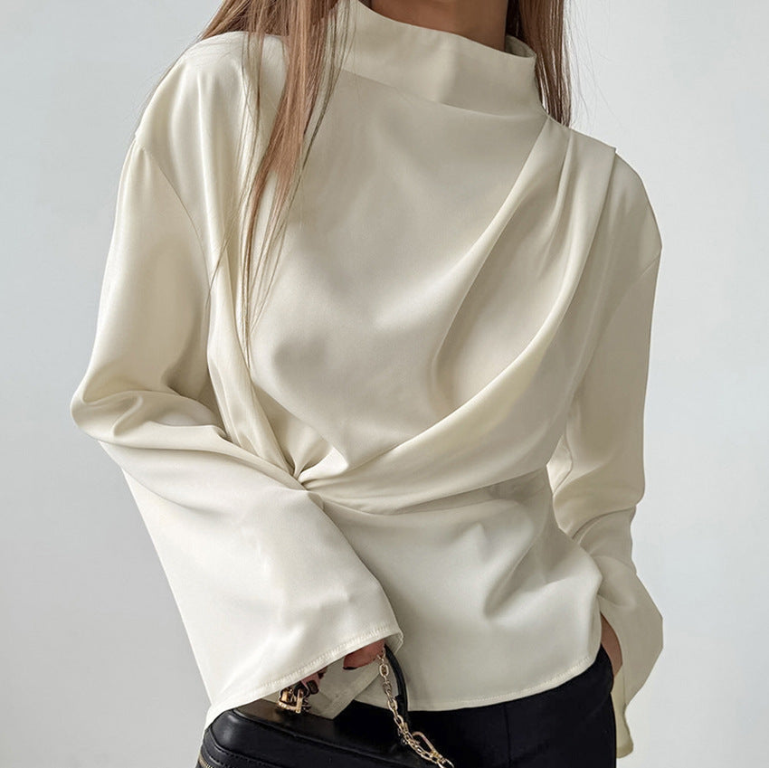 Feminine Chiffon Blouse with Flowy Long Sleeves - Nocini