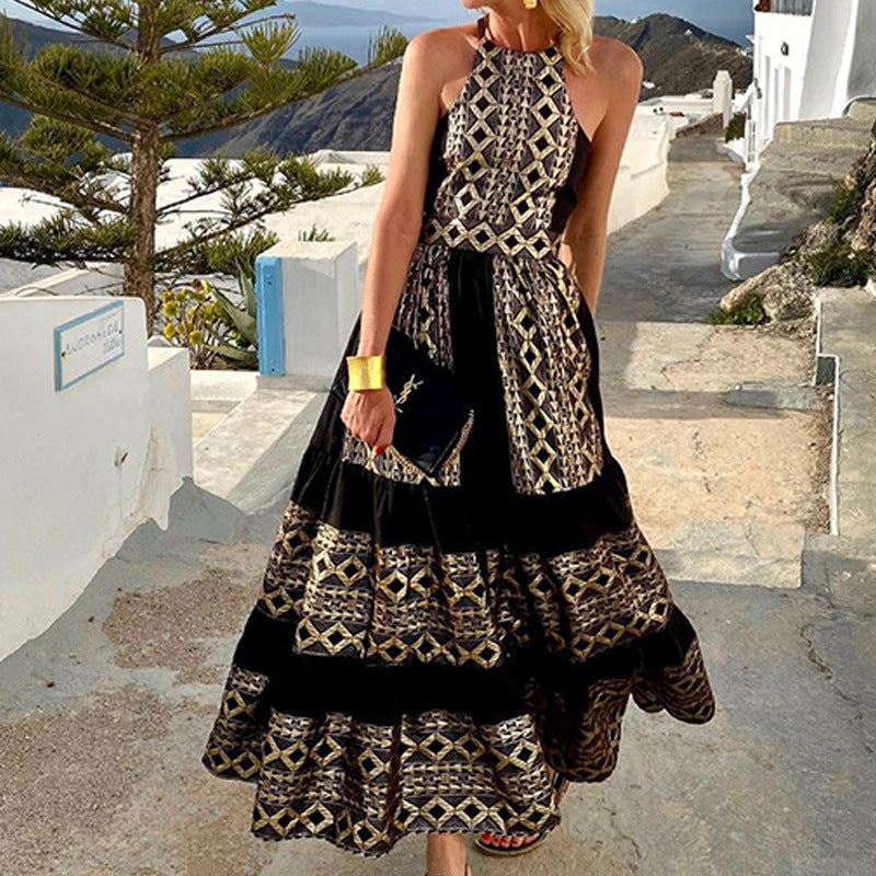 Chic Off Shoulder Women's Boho Maxi Dress - Nocini
