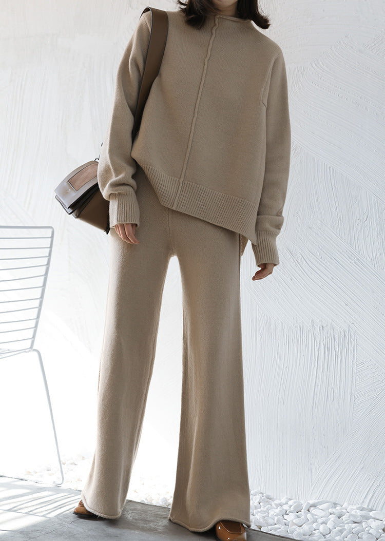Cozy Women's Knit Sweater and Wide Leg Pants Set