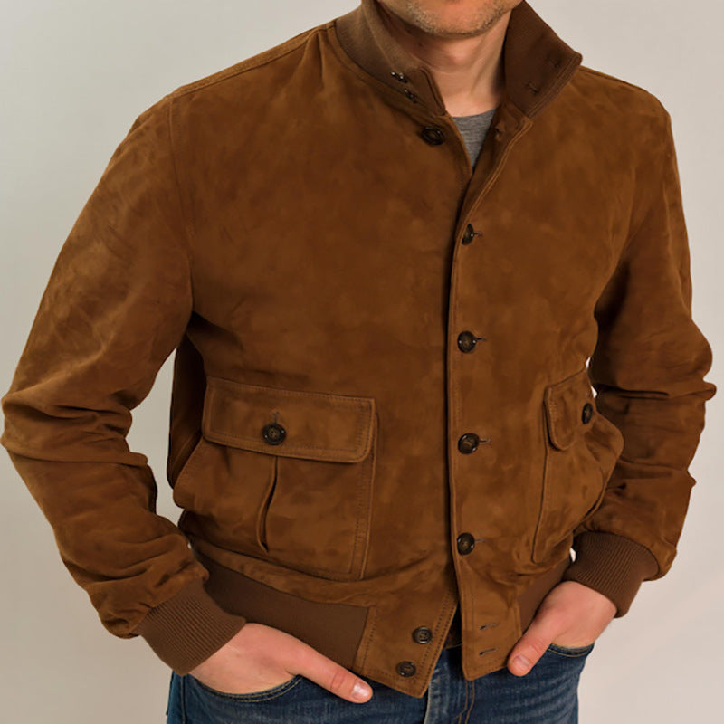 Slim Fit Men's Coat with Classic Button Front - Nocini