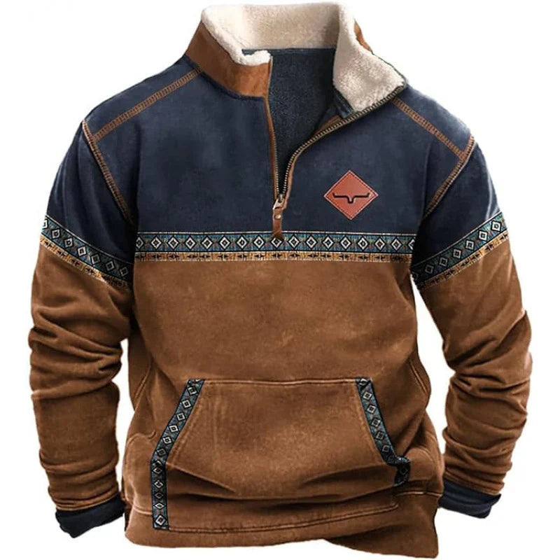 Classic Men's Multicolor Zip Sweater - Nocini