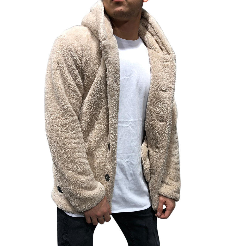 Men's Casual Hooded Fleece Jacket