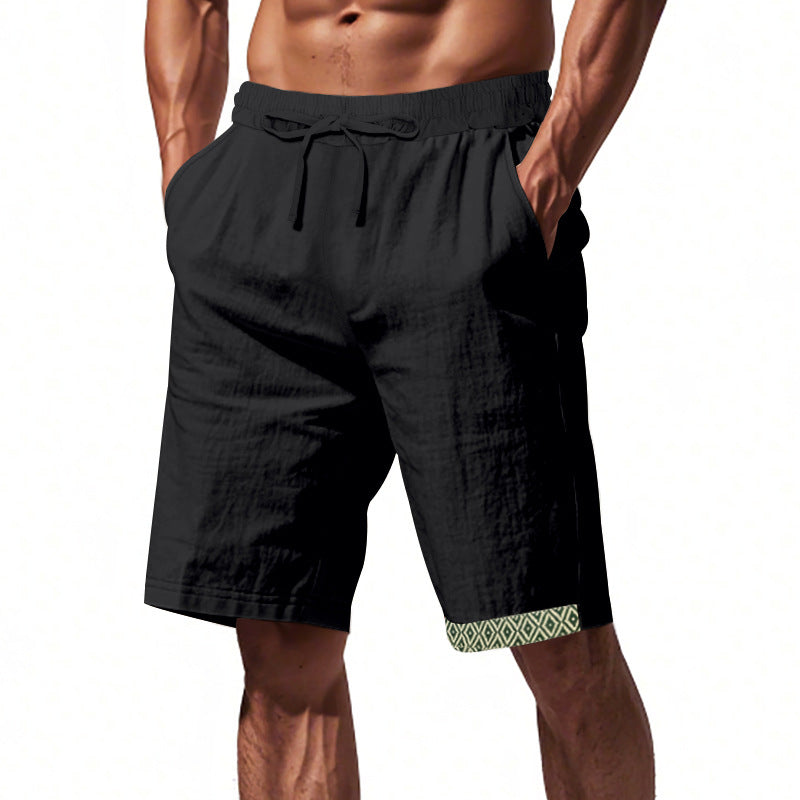 Relaxed Fit Linen Shorts with Adjustable Waistband