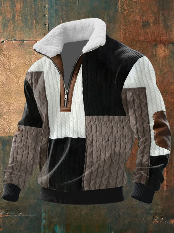 Plush Sweater with Fuzzy High Collar - Olytrend