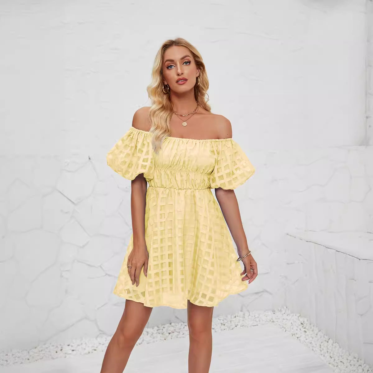 Casual Check Mini Dress for Women