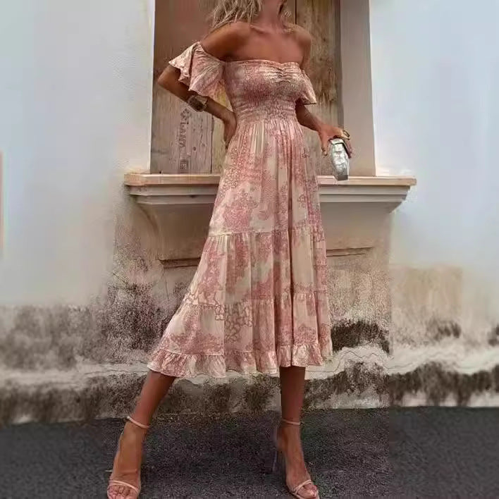 Casual Off Shoulder Midi Dress for Women