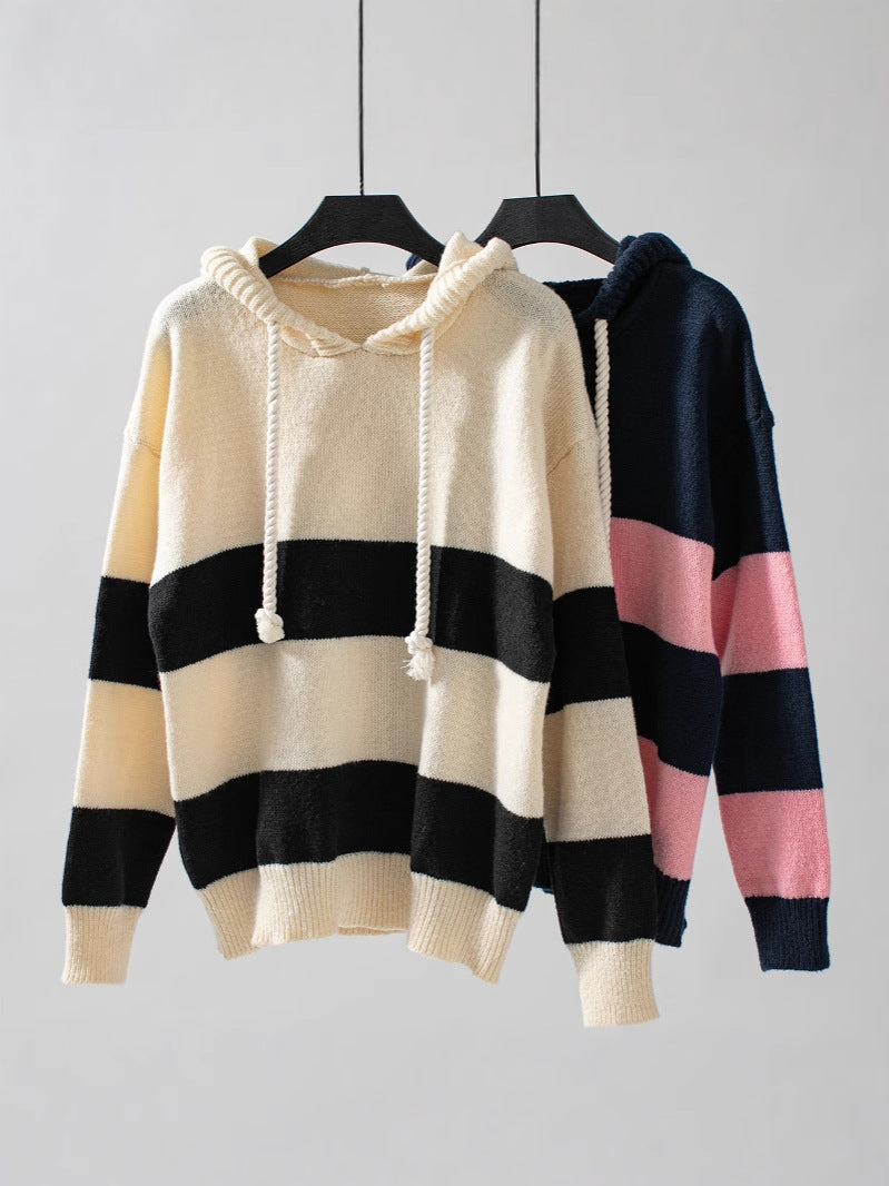 Fashion Color Block Hooded Sweatshirt