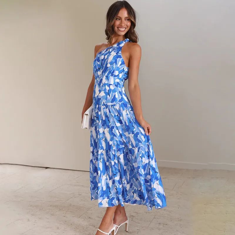Chic Womens Maxi One Shoulder Summer Dress - Nocini