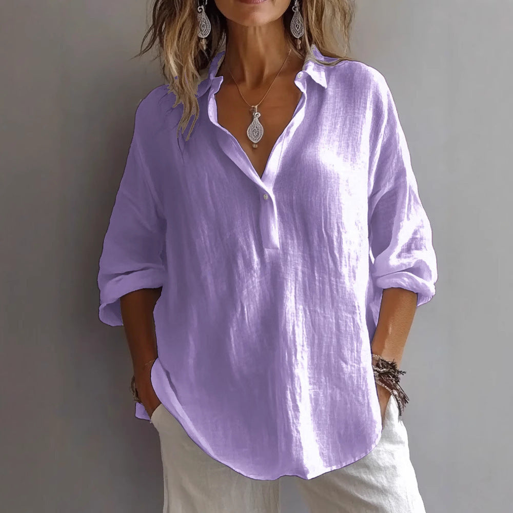 Relaxed Fit Women's Long Sleeve Casual Top