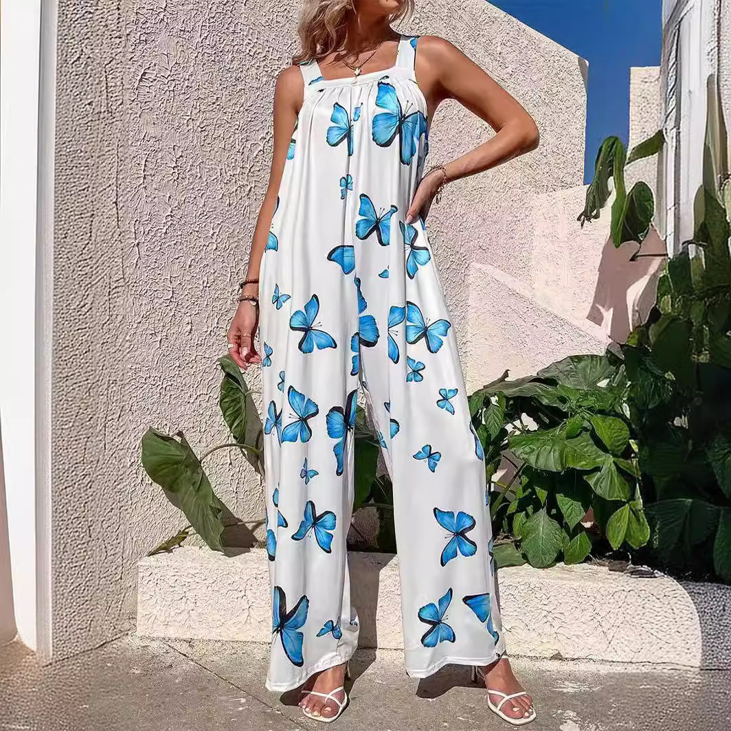Comfortable Women's Sleeveless Wide Leg Jumpsuit