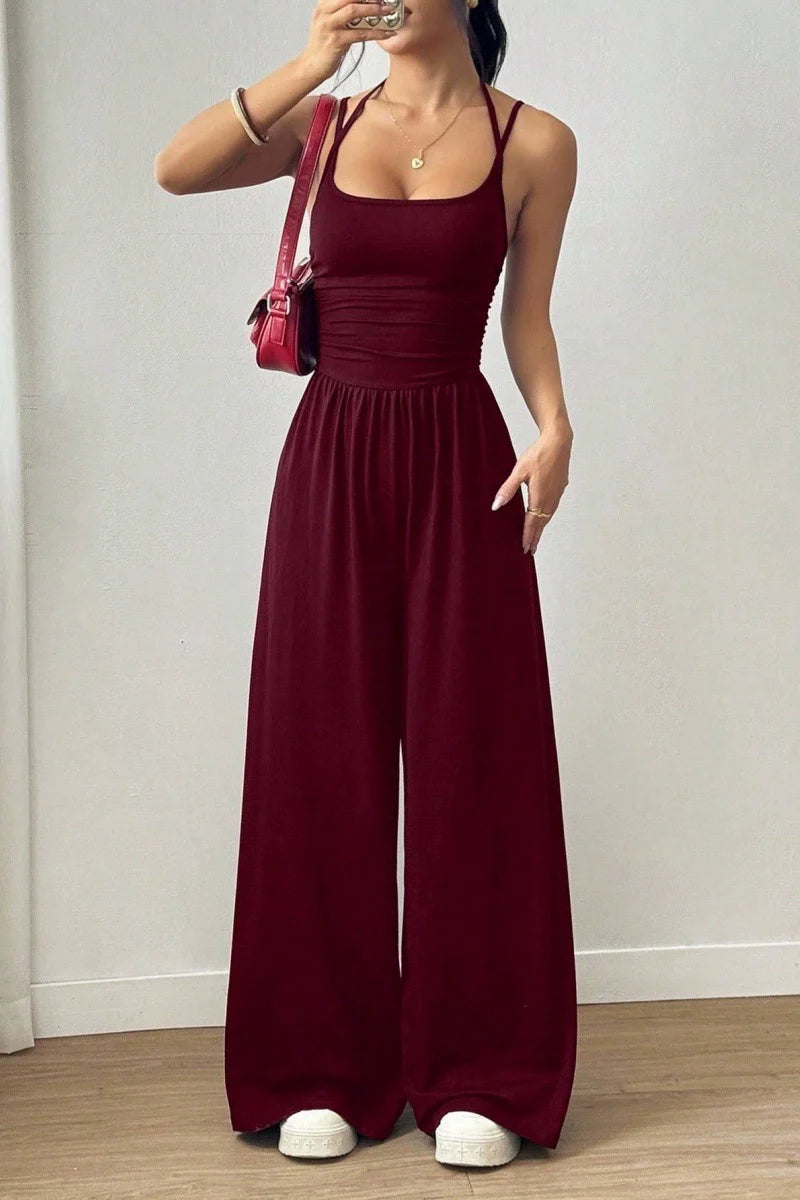 Women's Flowy Wide Leg Summer Jumpsuit
