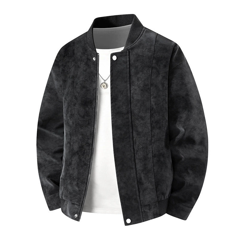Slim Men's Synthetic Leather Jacket - Classic Fit