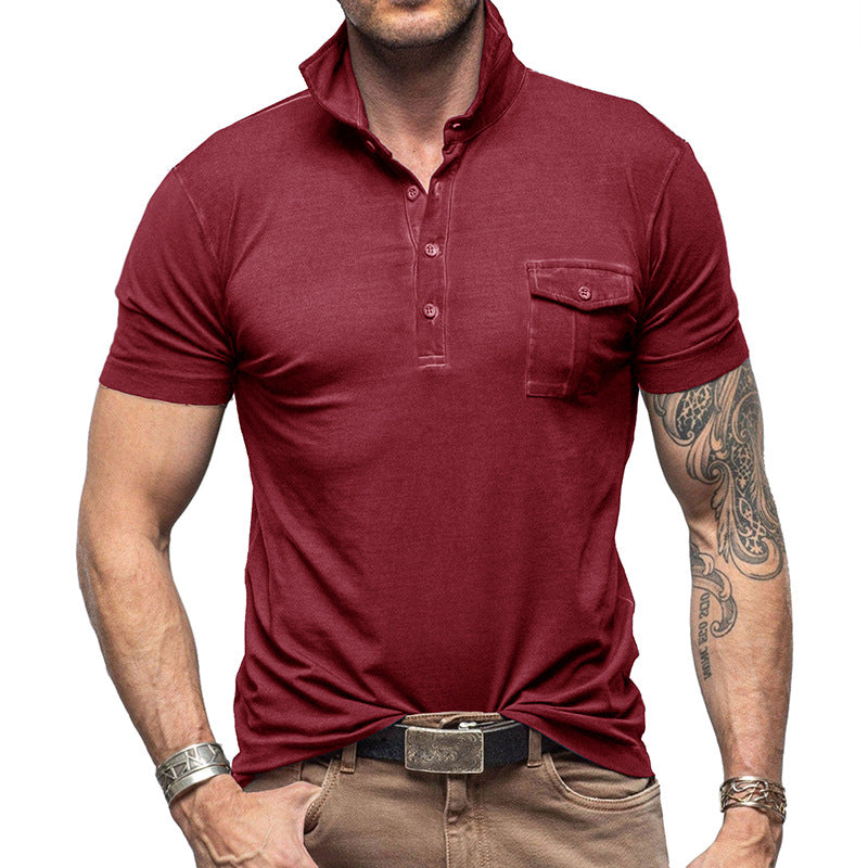 Slim Fit Men's Breathable Polo Shirt with Pocket