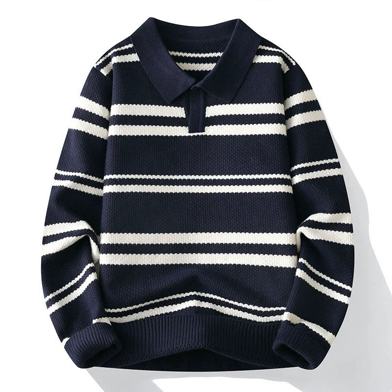 Classic Crew Neck Striped Sweater