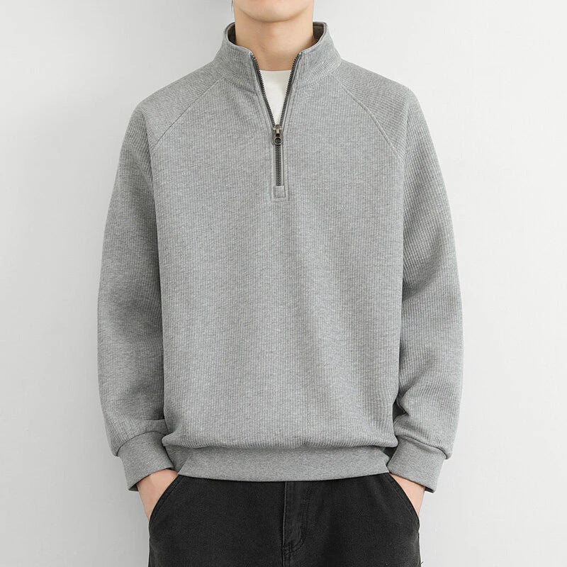 Casual Men's Half Zip Sweatshirt Relaxed Fit