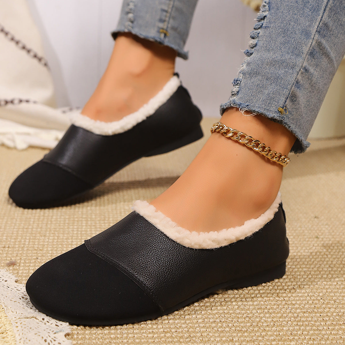 Soft Faux Leather Slip On Moccasin Boots