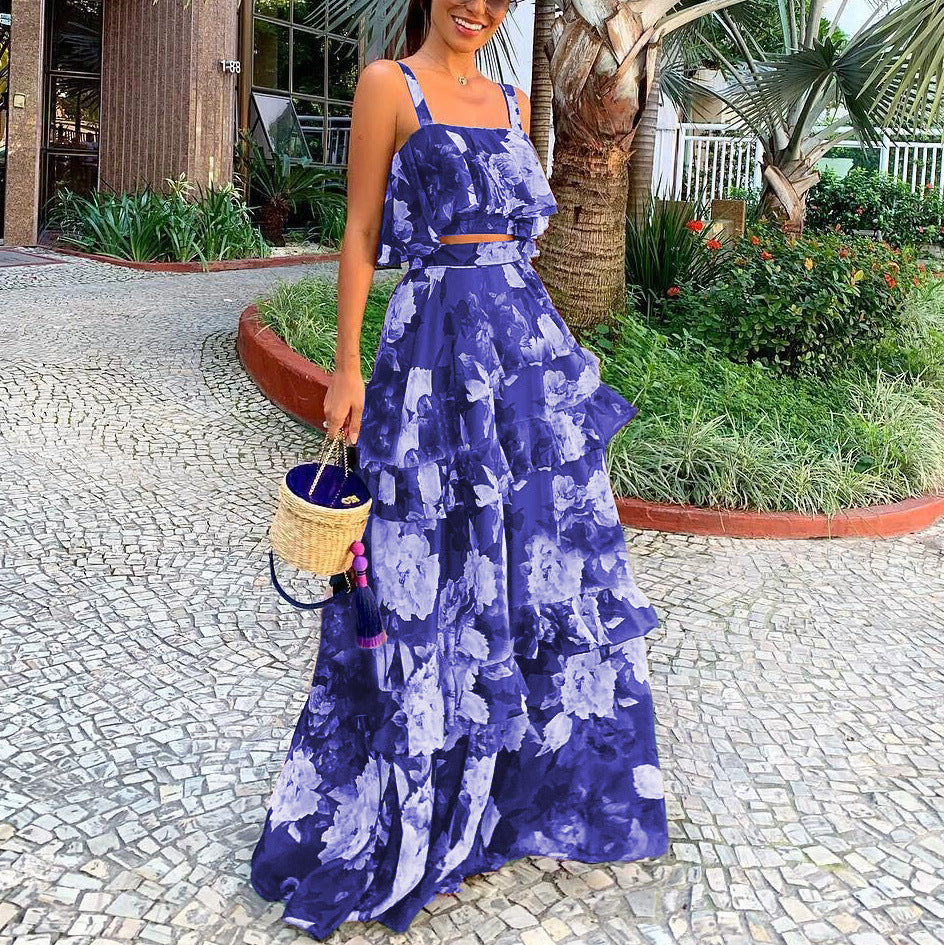 Women's 2 Piece Outfit - Flowy Maxi Skirt Set