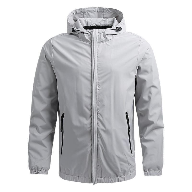 Waterproof Hooded Jacket for Men Casual Zip Up Coat