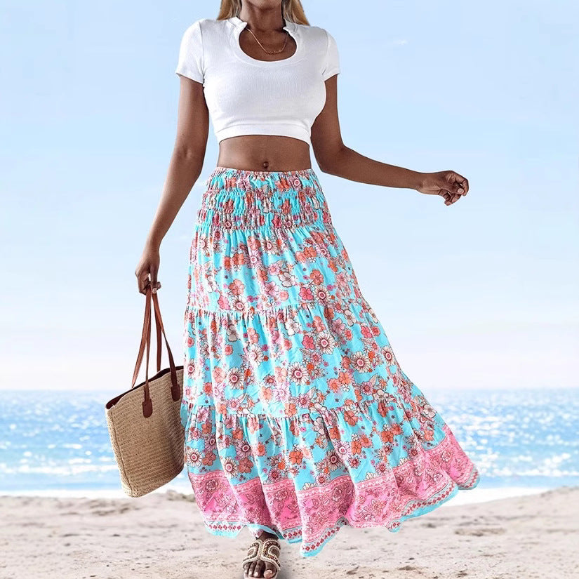 Comfortable Floral Strapless Midi Dress for Women