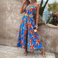 Elegant Floral Wide Leg Jumpsuit for Women - Nocini