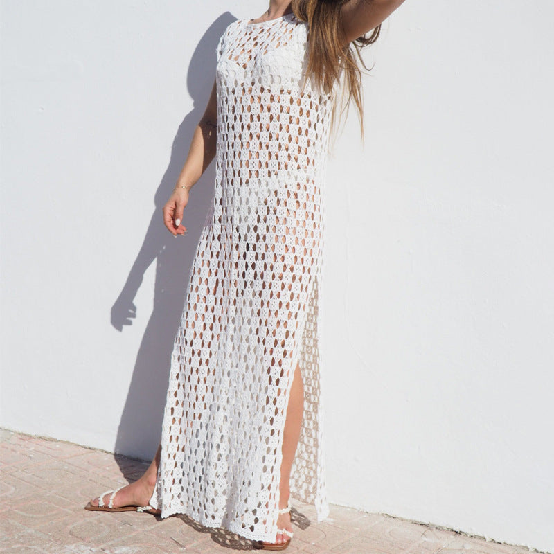 Loose Fit Summer Maxi Dress – Crochet Sleeveless - Nocini