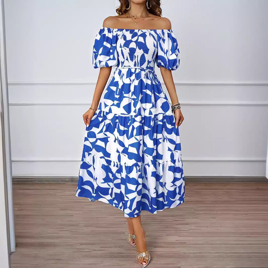 Elegant Women's Off Shoulder A-Line Dress