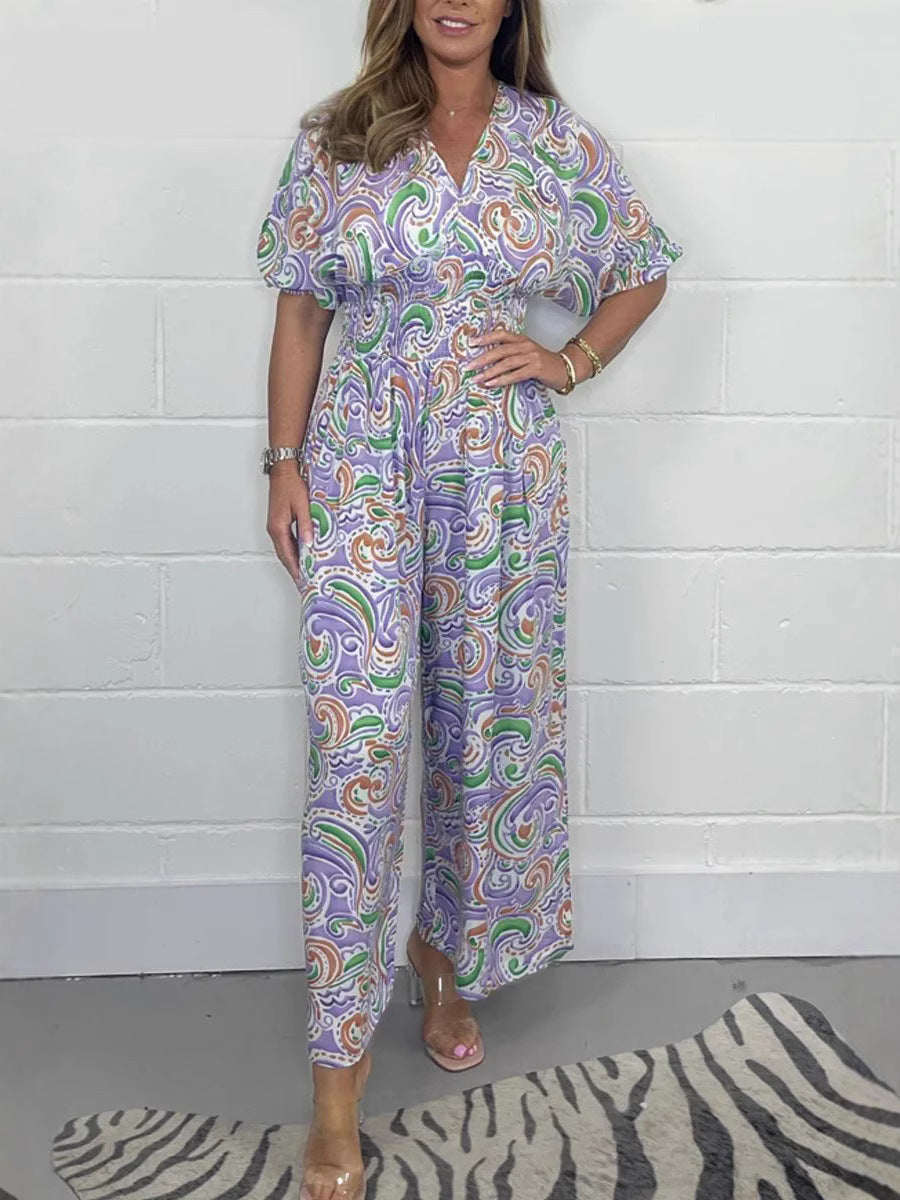 Comfy Women's Wide Leg Jumpsuit V-Neck Relaxed Fit