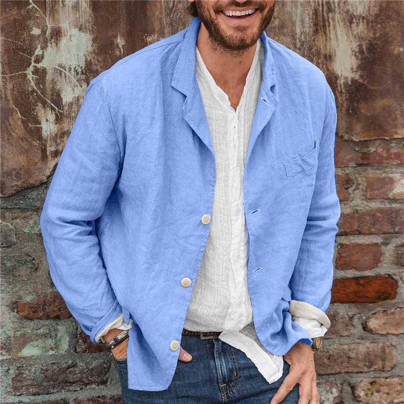 Casual Fit Men's Blazer in Natural Fabric