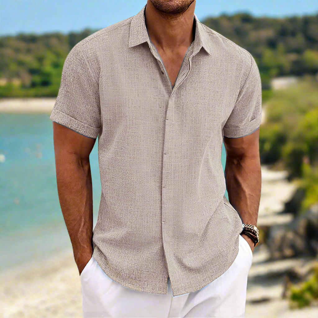 Casual Short Sleeve Button Shirt for Men