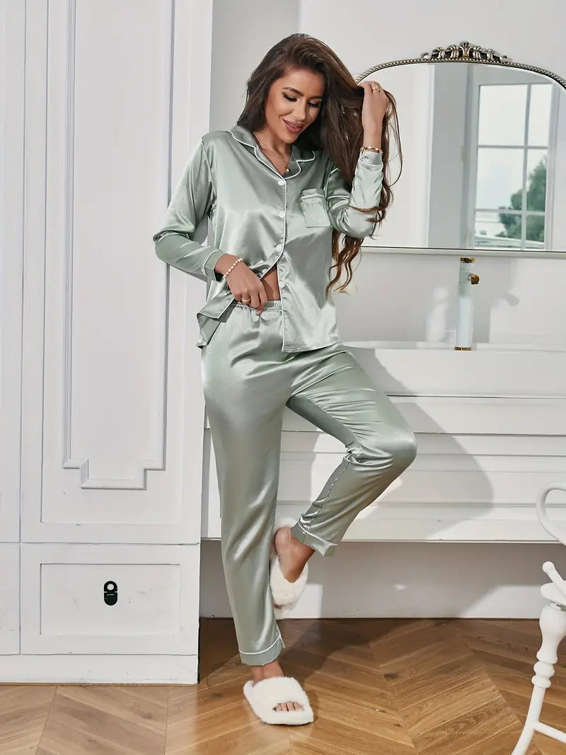 Luxurious Soft Women's Satin Pajama Set