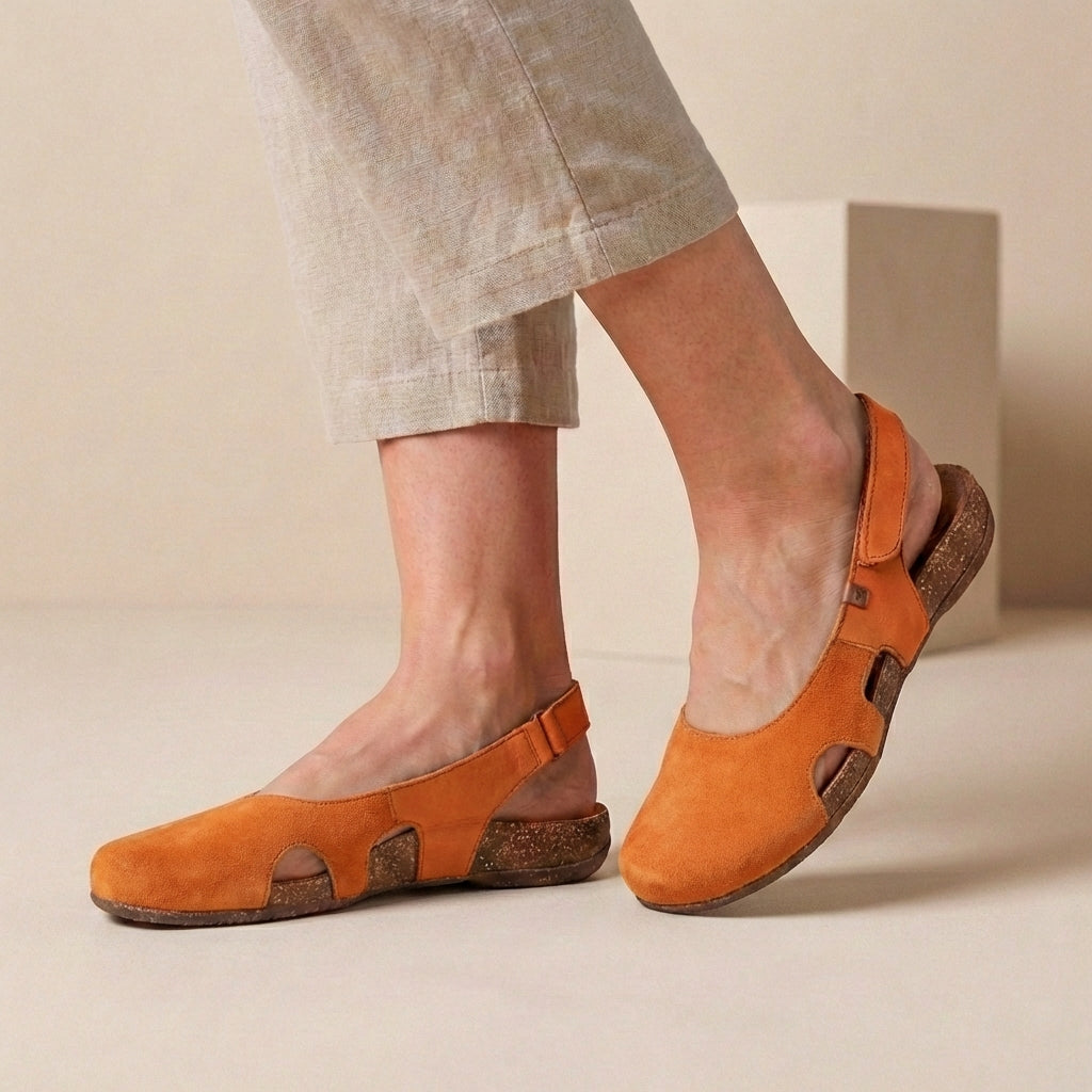 Elegant Slingback Sandals with Contoured Insoles and Cutout Sides