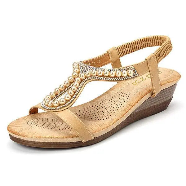 Elegant Crystal High Heel Wedge Sandals for Women