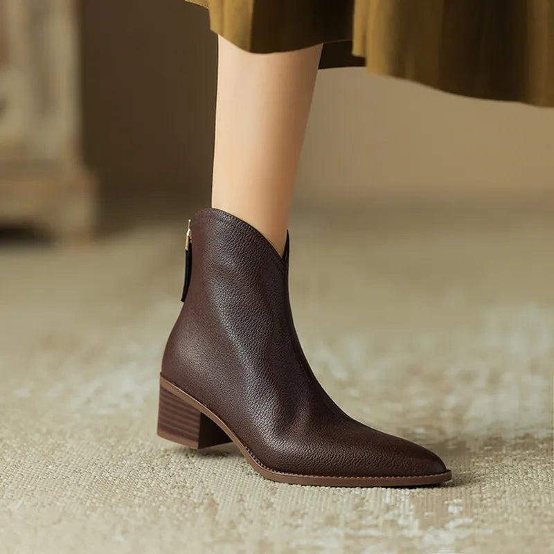 Slender Heel Ankle Boots for Women - Stylish Comfort Boots