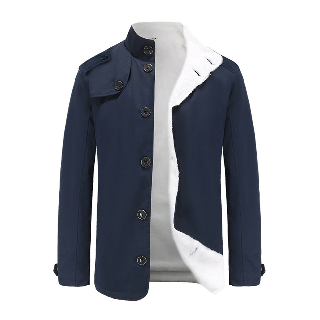 Slim Fit Mens Fleece Jacket with High Collar