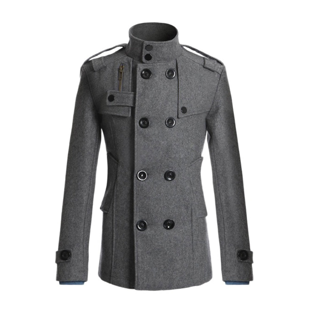 Classic Double Breasted Men's Wool Coat