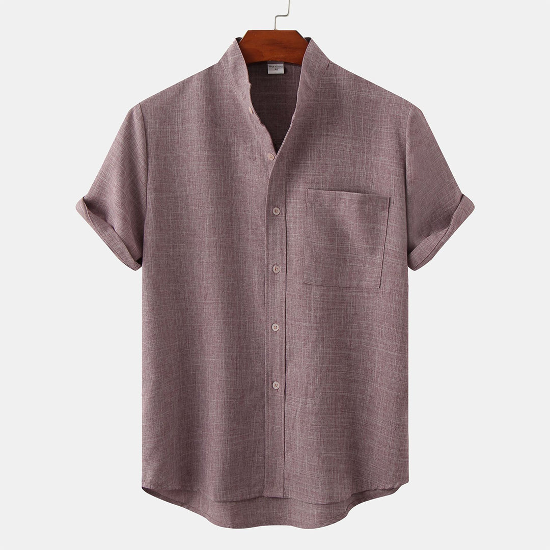 Casual Short Sleeve Mens Shirt with Pocket