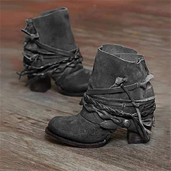 Fashionable Western Women's Ankle Boots High Heels
