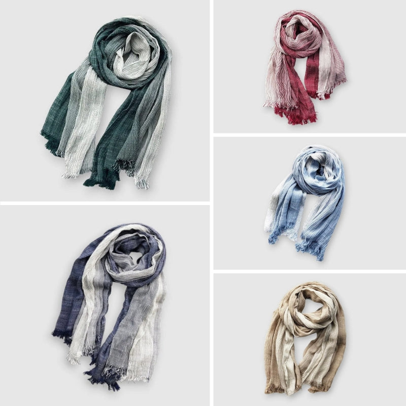 Soft Fringed Striped Fashion Scarf